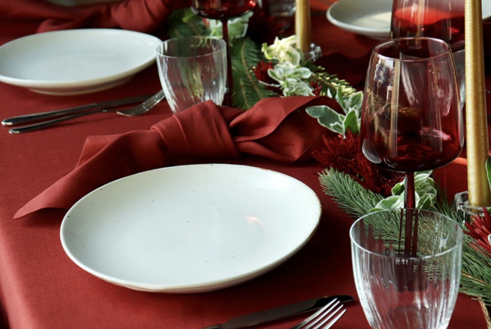 Beautifully set dinner table