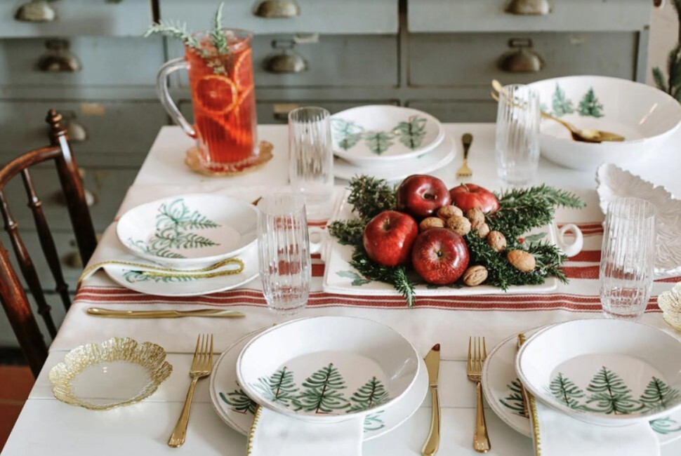 Beautifully set dinner table